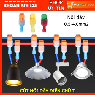  Bộ đầu cút nối dây điện chữ T nối nhanh 0.5-4.0mm2 chống nước chống cháy an toàn nhiều loại 
