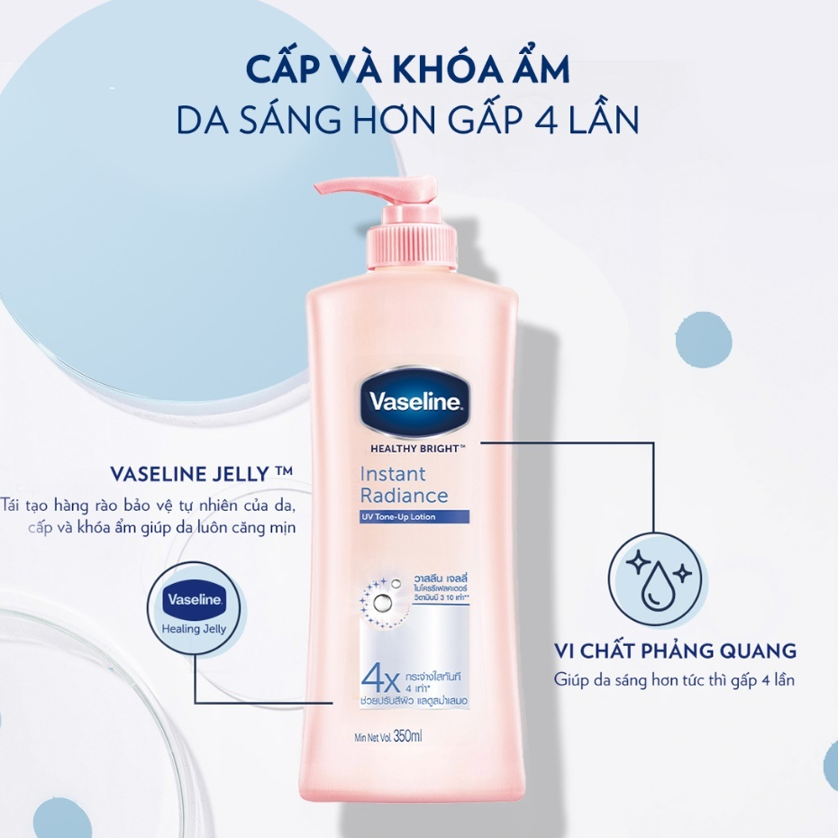 Sữa dưỡng thể Vaseline Trắng da tức thì chai 350ml