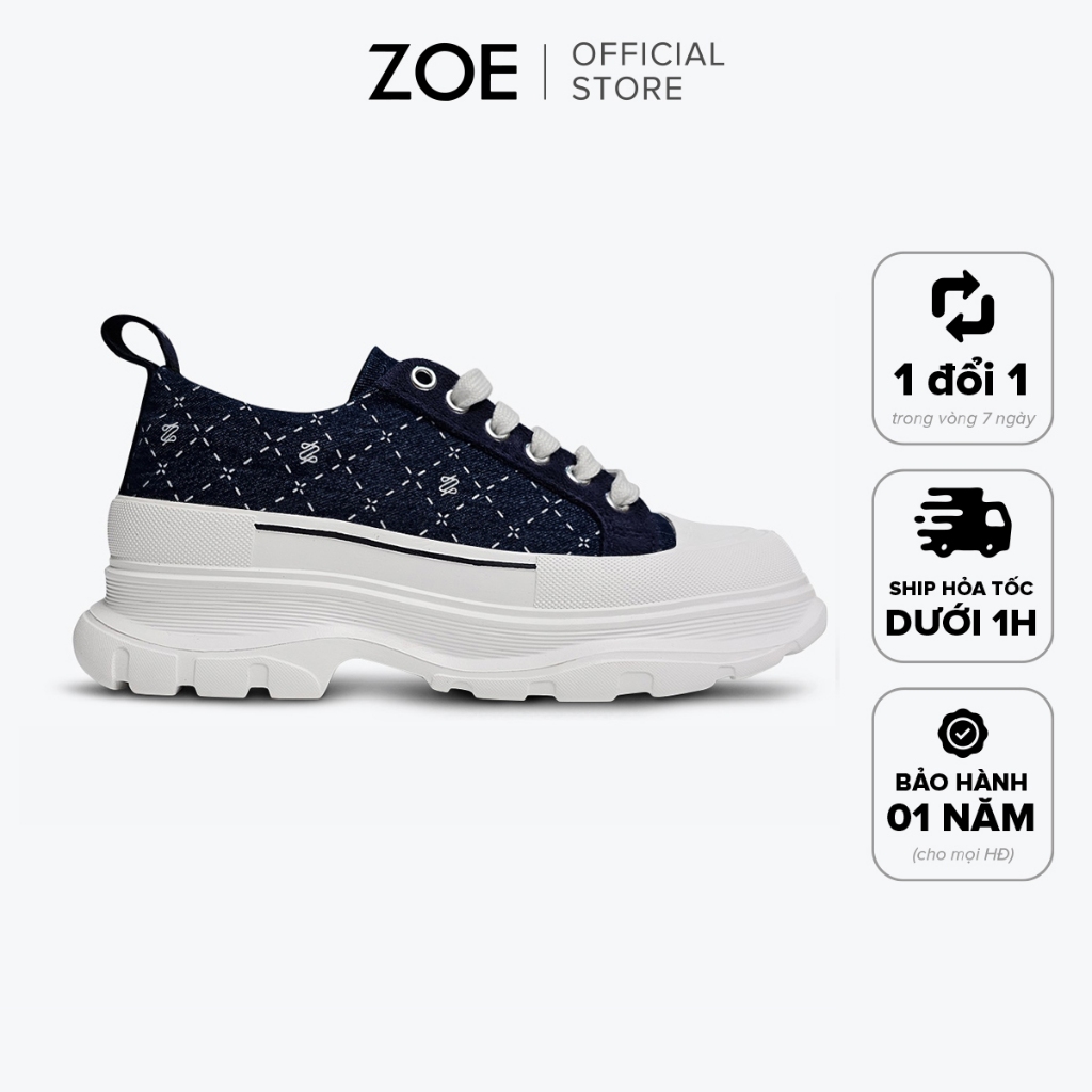 Giày sneaker chunky nữ đế dày 6cm tăng chiều cao - Màu NavyDenim