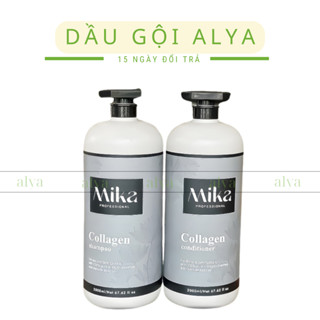 Cặp Dầu Gội Xả Collagen MIKA phục hồi hư tổn cho da đầu dầu bết, ngăn gàu, dầu gội collagen ngăn rụng tóc. ALYA COSMETIC