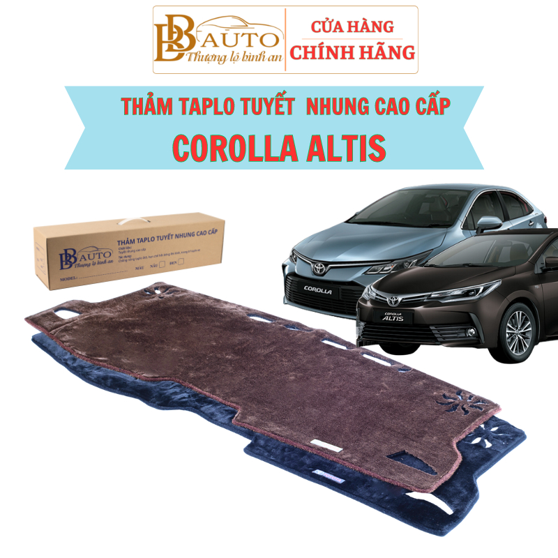 Toyota Corolla Altis đời 2014-2021 và đời 2022-2024 - thảm Taplo tuyết Nhung dùng cho xe Toyota Coro