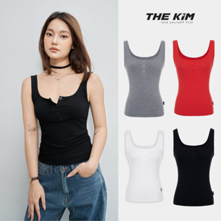 THEKIM Áo 2 dây bản to mở cúc ngực , áo tank top thun tăm hai dây to ( không mút ngực ) T289