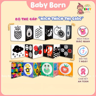 Bộ thẻ kích thích thị giác cho trẻ sơ sinh phát triển toàn diện dạng đứng Baby Born shop