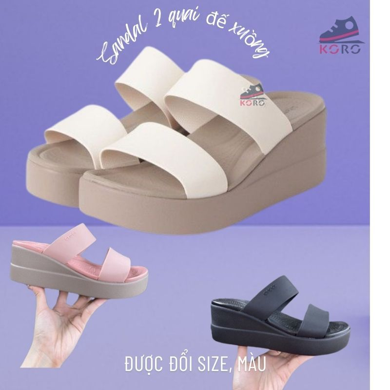 Dep cross Dép Cross Đế Cao 7 cm Brooklyn Mid Wedge Chính Hãng Size 35 36 37 38 39 40