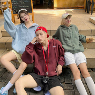 [DEAL SỐC] AB HOUSE -Áo Khoác Hoodie Zip Form Boxy thêu ABHS Basic trơn nam nữ