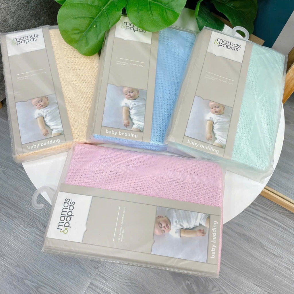 Chăn lưới sợi tre mamas & papas cho bé thoáng mát 4 mùa cho bé KT 115x145cm Khoai Tây Shop