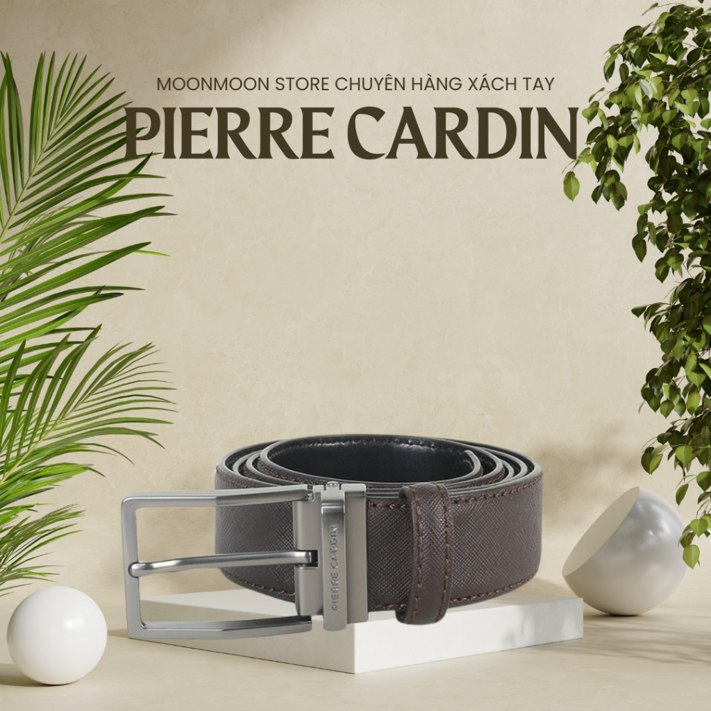 Mặt Thắt Lưng PIERRE CARDIN CHÍNH HÃNG PC24 Thời Trang Nam Da Auth Malaysia SALE 70% NÂU