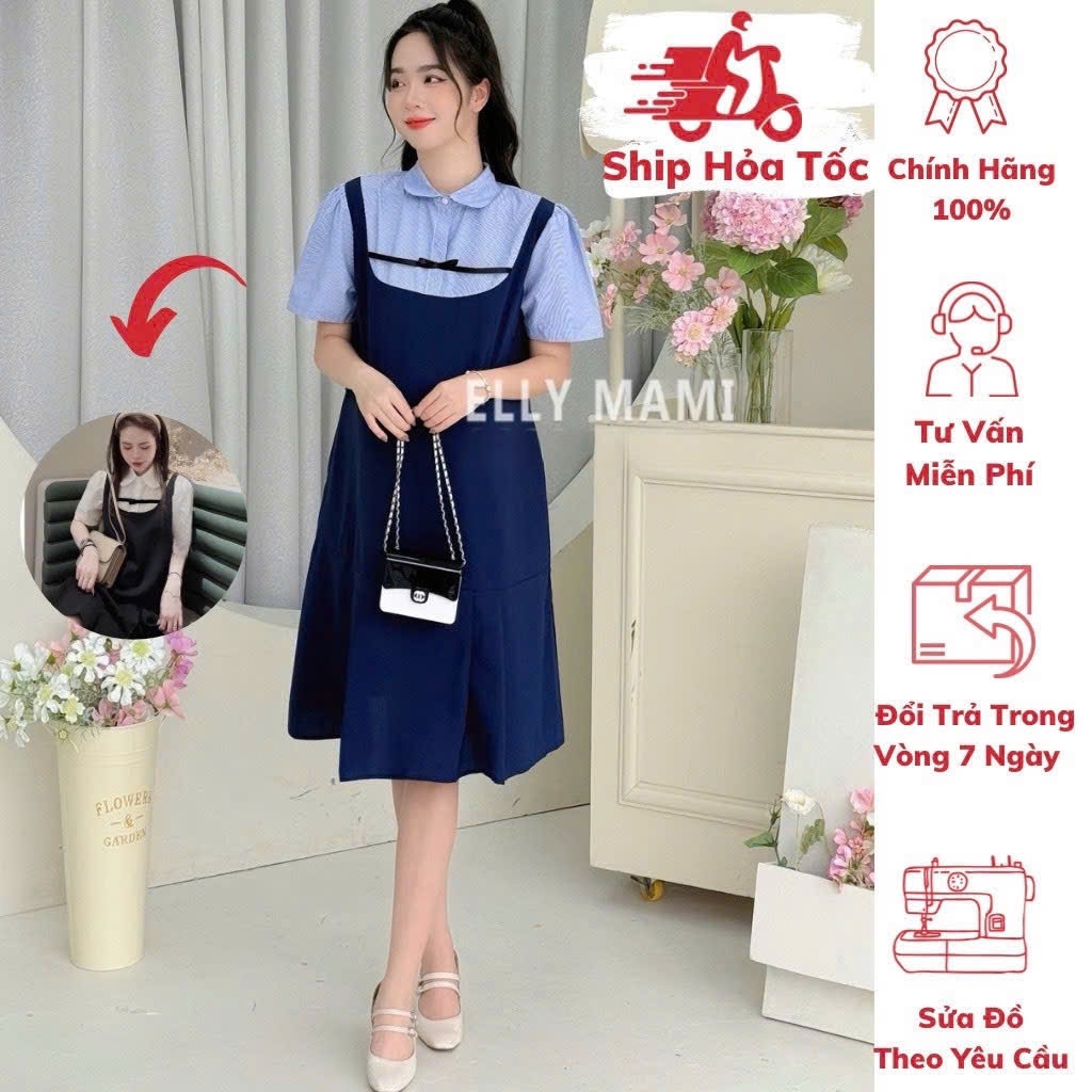 ( 40kg - 95kg ) Đầm Bầu , Suông Cổ Sơmi Nơ , Form Dễ Mặc, Siêu Mát , Nhẹ Tênh