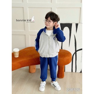  Set bộ thể thao Bonnie vải cotton da cá co giãn dành cho bé trai từ 9-27kg mặc đi học,đi chơi 23B126 