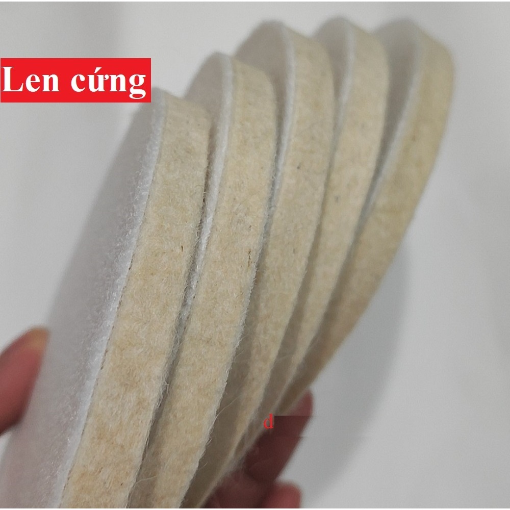 len cứng (dán vào bánh chà đánh bóng thô)