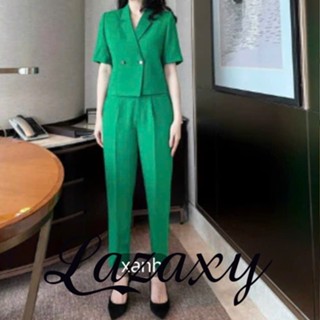 Set bộ vest bigsize nữ tay ngắn dự tiệc đi chơi sang chảnh kiểu 2 nút đắp  Lazaxy 50 - 85 kg