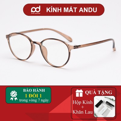Gọng kính cận thời trang nam nữ ANDU EYEWEAR dáng tròn chất liệu nhựa dẻo siêu nhẹ siêu bền - 7122