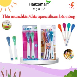 Thìa munchkin/thìa nuk/thìa upass silicon báo nóng cho bé ăn dặm