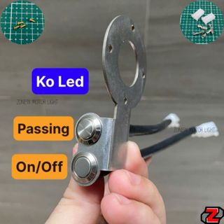 Pat 2 công tắc Ghi đông 12mm Zone9x gắn đèn trợ sáng cho xe máy có chống nước và bấm giắc