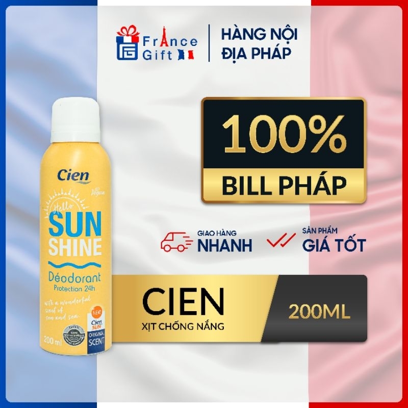 Xịt khử mùi Cien Sun shine bảo vệ 24h của Pháp