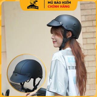 Mũ bảo hiểm nửa đầu Napoli N88 màu đen nhám, thời trang có lỗ thông gió, Thế Giới Mũ