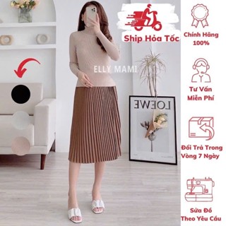 [BEST SELLER] ( 40kg - 65kg ) Set Áo Bầu , Bigsize Len + Chân Váy Dáng Dài Form Dễ Mặc , Siêu Mát