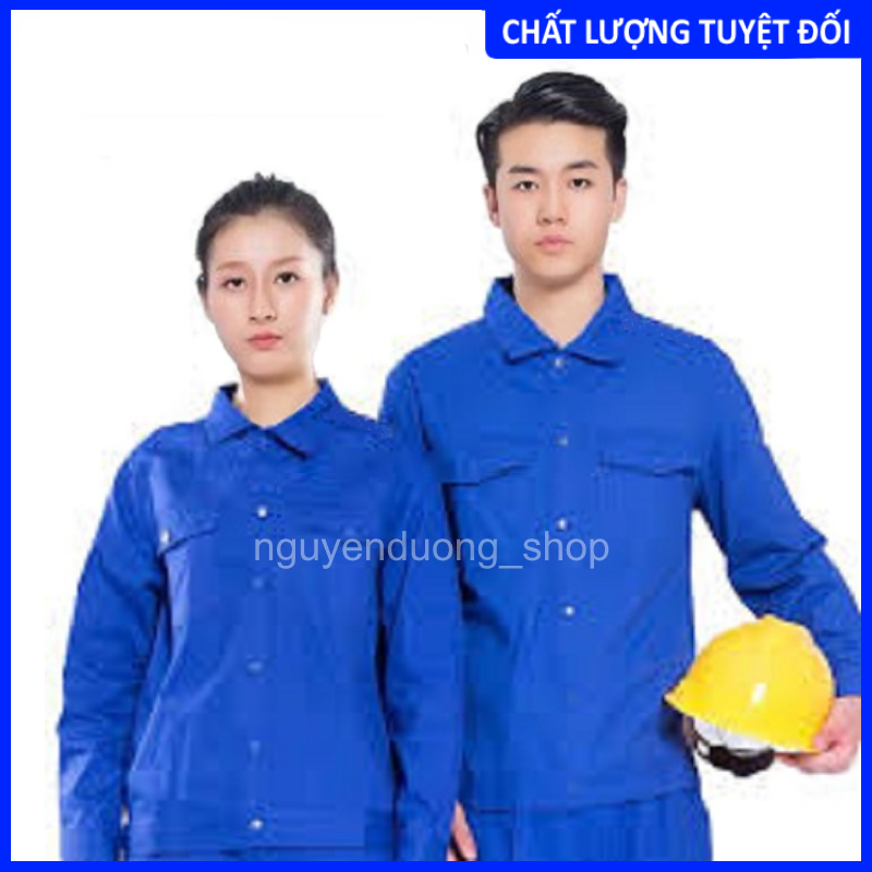 QUẦN ÁO BẢO HỘ LAO ĐỘNG VẢI KAKI LOẠI 1, ĐỒNG PHỤC, QUẦN ÁO CÔNG NHÂN NAM NỮ ( MÀU XANH DƯƠNG )