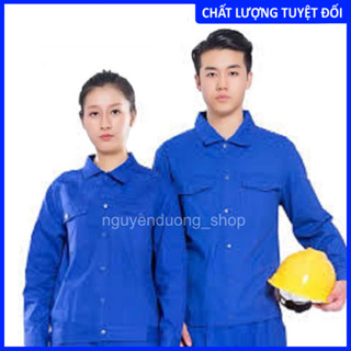 QUẦN ÁO BẢO HỘ LAO ĐỘNG VẢI KAKI LOẠI 1, ĐỒNG PHỤC, QUẦN ÁO CÔNG NHÂN NAM NỮ ( MÀU XANH DƯƠNG )