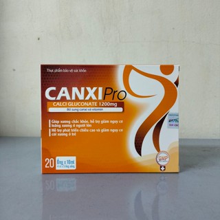 Dp - Canxipro Calci Gluconate 1200mg hộp 20 ống Canxi pro bổ sung canxi và vitamin phát triển chiều cao