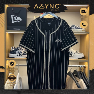 (Auth) Áo Bóng Chày New Era Cap Baseball Jersey Kẻ Sọc Màu Vàng Đen | CODE: 60435420 - Async Studio
