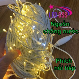 Dây đèn LED cuốn cây trang trí 50 Mét Chống Nước - Đèn Nháy Trang Trí quán cafe ngoài trời, sân vườn, tết, noel