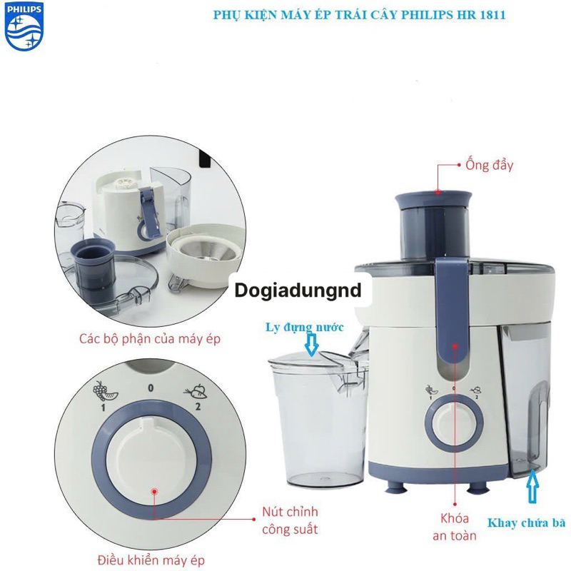 [Phụ kiện] - Máy ép trái cây Philips HR1811