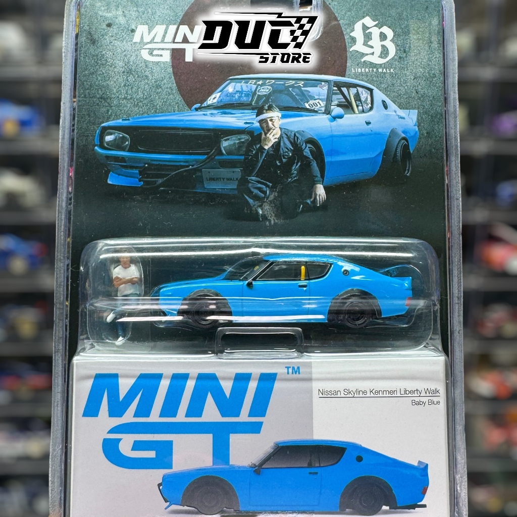 Ducstore Xe mô hình MiniGT #653 Nissan Skyline Kenmeri Liberty Walk Baby Blue TAS 2024