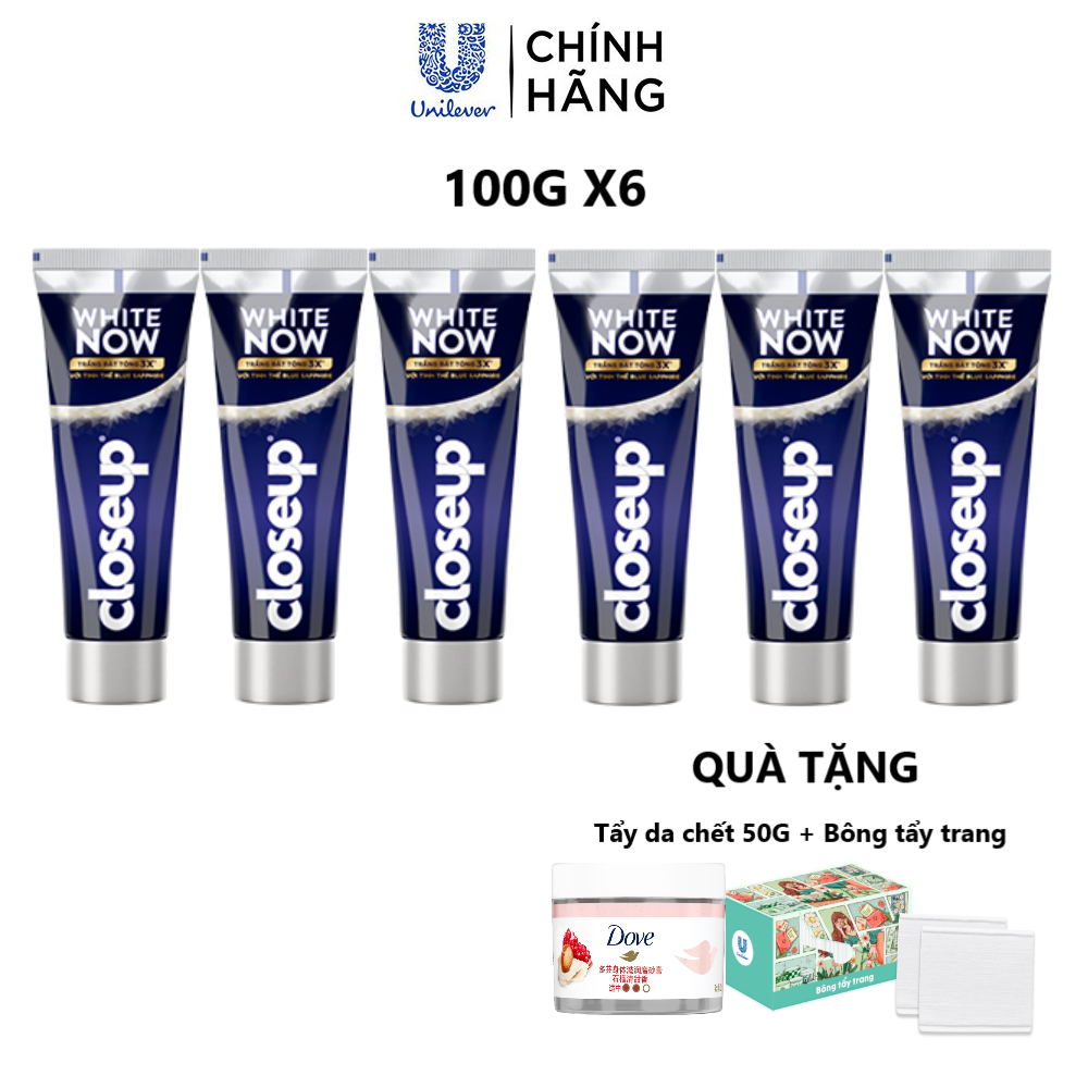 Combo 6 Kem đánh răng Closeup White Now 100g