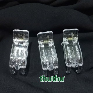 Combo 12 cái Kẹp tóc 3 răng trong suốt