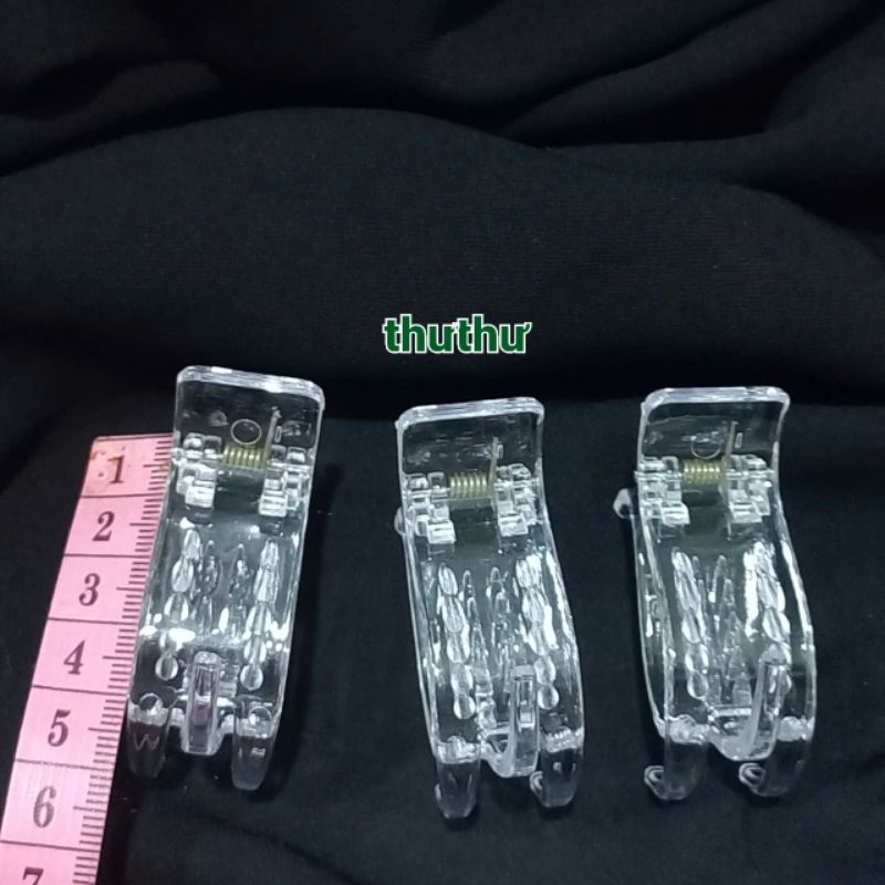 Combo 12 cái Kẹp tóc 3 răng trong suốt