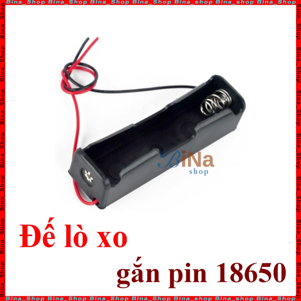 Đế pin 18650 Đế lò xo gắn 1 cell 18650 có dây