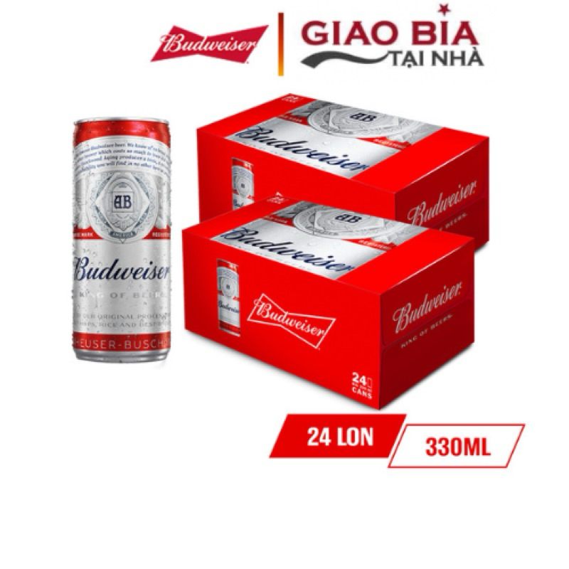 Combo 2 Thùng Budweiser 24 Lon 330ml Ship Hoả Tốc Hà Nội