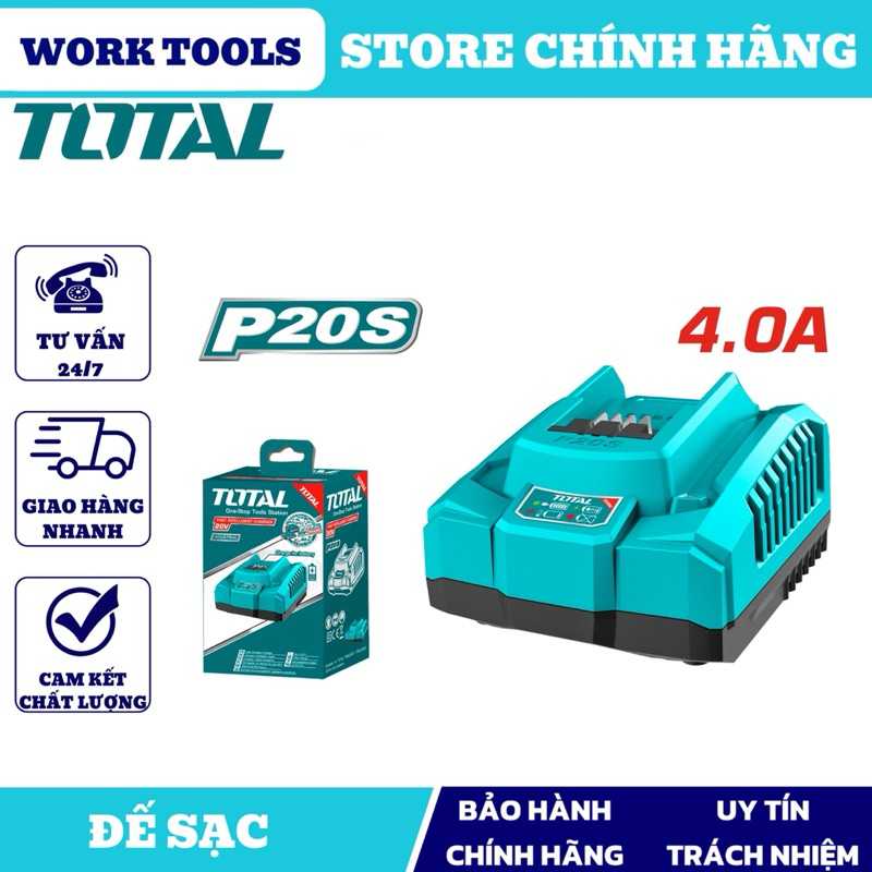 TOTAL Sạc thông minh 20Vx4.0A TFCLI20411