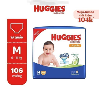  Tã Quần Huggies Skincare Mega Jumbo M106 L96+8 XL84+4 XXL76+4 XXL54 miếng 