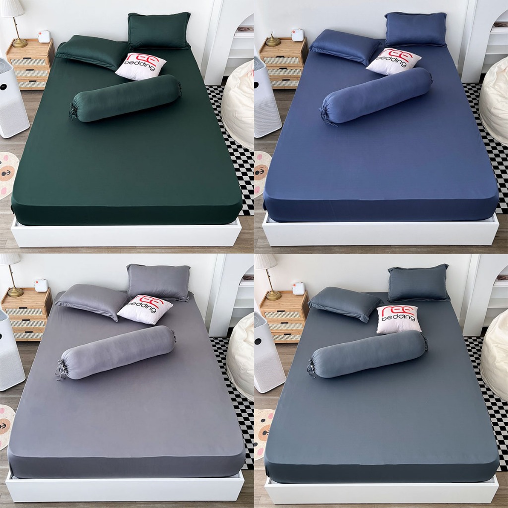 Bộ ga giường thun lạnh 4 món kèm vỏ ôm hàn quốc REE Bedding TL253 đủ size drap nệm 1m2 1m4 1m6 1m8