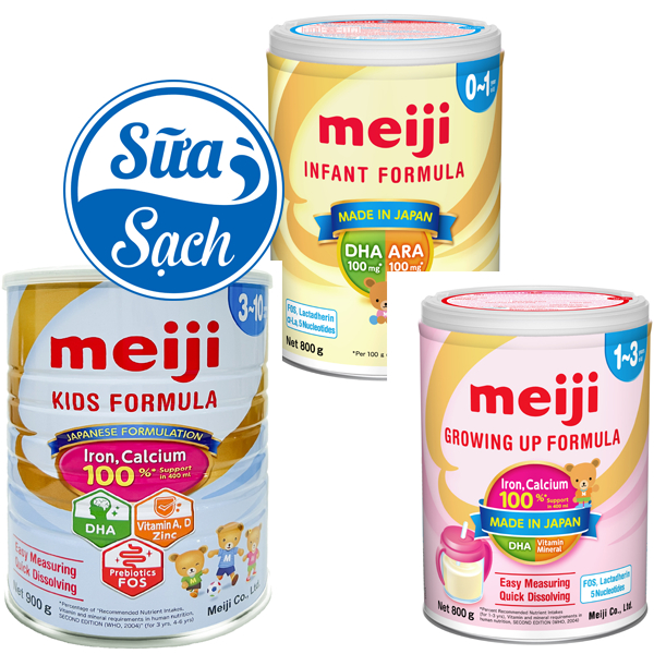 Sữa Bột Meiji Nhập Khẩu Số 0/Số 1(Mẫu Mới)/3 - 10 Tuổi Lon 800G/Thanh 432G