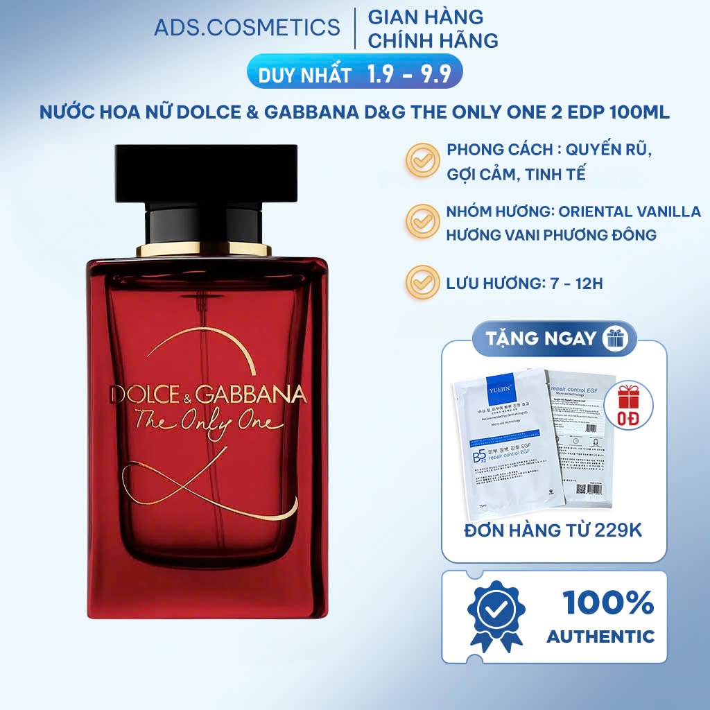 Nước Hoa Nữ Dolce & Gabbana D&G The Only One 2 EDP ,Nước Hoa Dolce Hàng Chính Hãng
