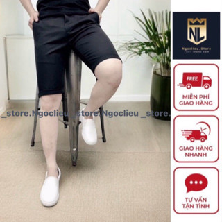 Quần short tây nam vãi cotton co giãn 4 chiều không nhăn không xù .Màu đen , xanh đen , xám đậm , xám lợt ,xám trắng .