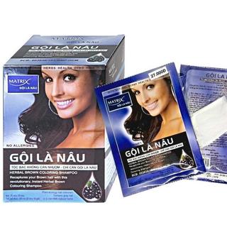( Lẻ 1 gói ) Dầu gội nhuộm tóc -  gội là nâu Matrix