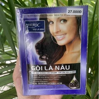 ( Lẻ 1 gói ) Dầu gội nhuộm tóc -  gội là nâu Matrix