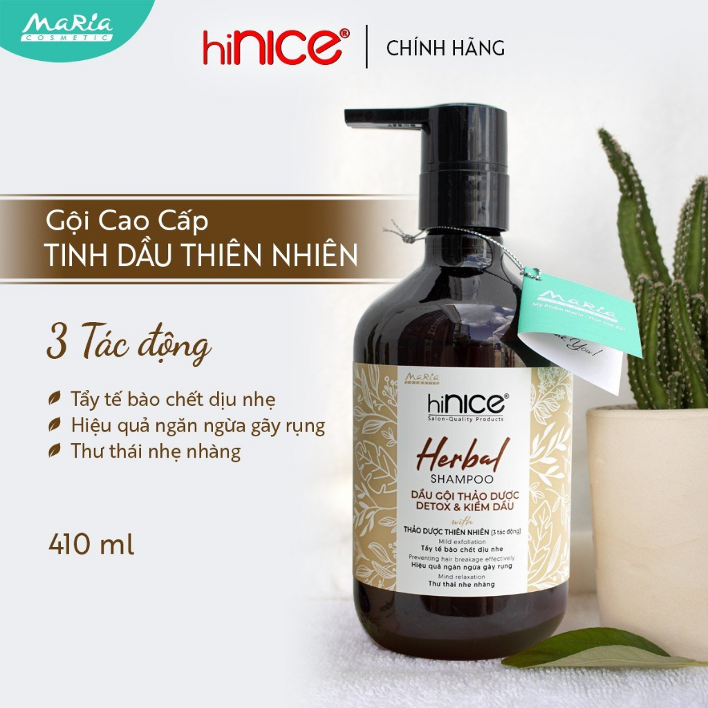 Dầu Gội Tinh Dầu Thảo Dược Thiên Nhiên hiNICE (Herbal Shampoo) Hỗ Trợ Detox, Kiềm Dầu Da Đầu