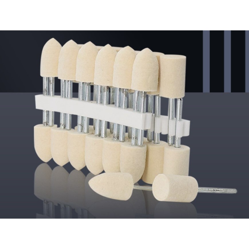 Đầu len cứng đánh bóng / nỉ đánh bóng cán 3mm (combo 3 cái)
