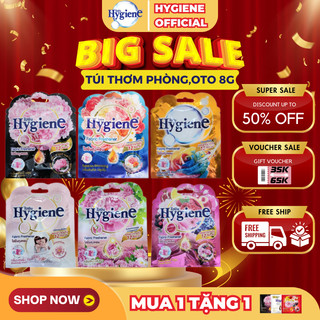 Túi thơm Hygiene Thái Lan cao cấp treo phòng, treo xe, tương thơm tự nhiên không hóa chất 8g