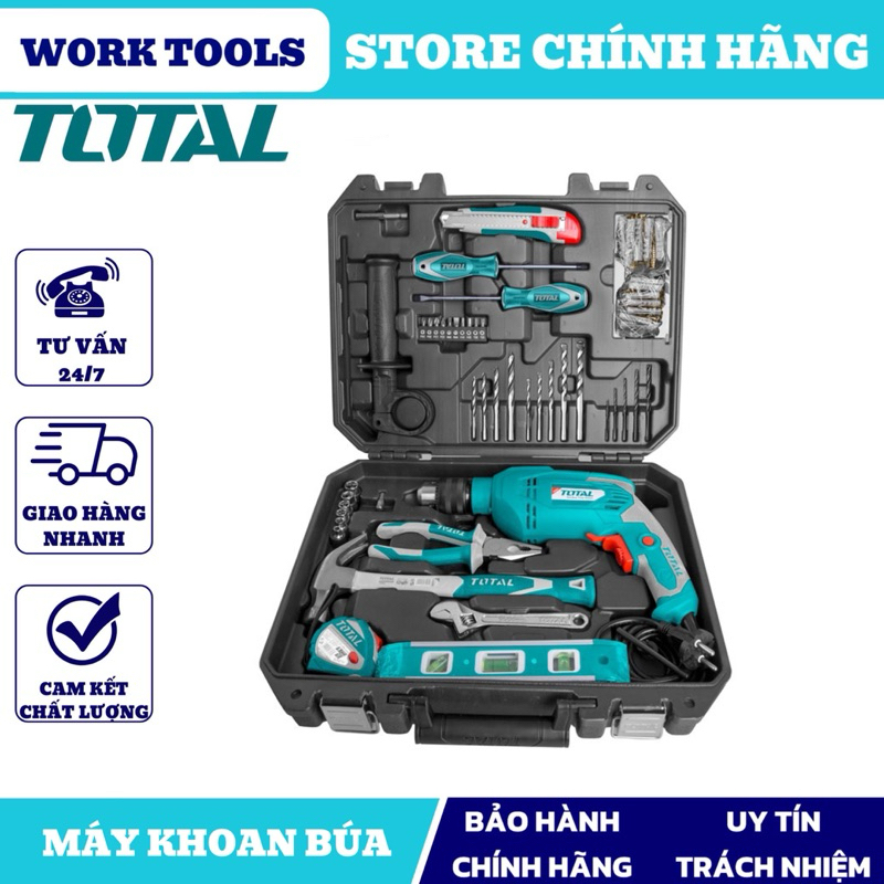 TOTAL BỘ MÁY KHOAN BÚA 101 MÓN THKTHP1012E (Cam kết Chính Hãng 100%)