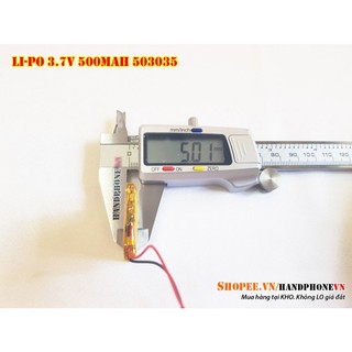  Pin Li-Po 3.7V 503035 500 mAh  Li-Polyme  cho Smartwatch Loa Bluetooth Camera Hành trình Máy nghe nhạc Carcam 