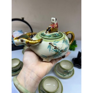 Ấm chén trà con trâu Bát Tràng đủ mẫu