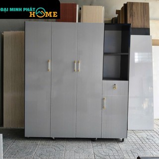 Tủ quần áo nhựa Taiwan cao cấp 1m85 x 1m65 x 47, màu xám titan sang trọng[giao hàng HCM,BD,ĐN,LA]