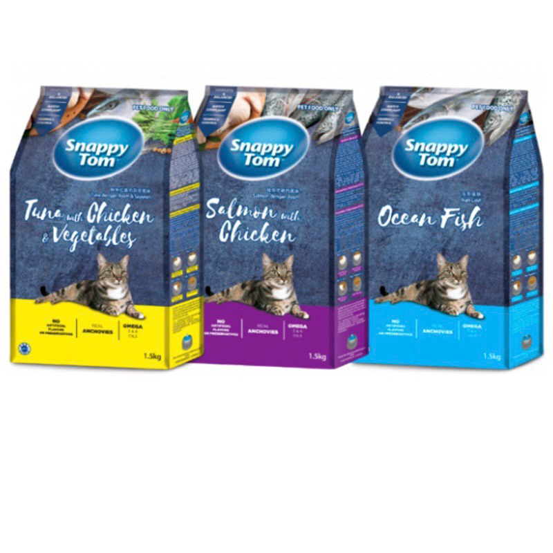 Hạt Cho Mèo Snappy Tom Mix Cá Sấy Đủ Vị 1,5KG