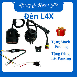 Đèn trợ sáng l4x  tặng kèm mạch auto passing và công tắc passing (Kèm theo giây hướng dẫn)